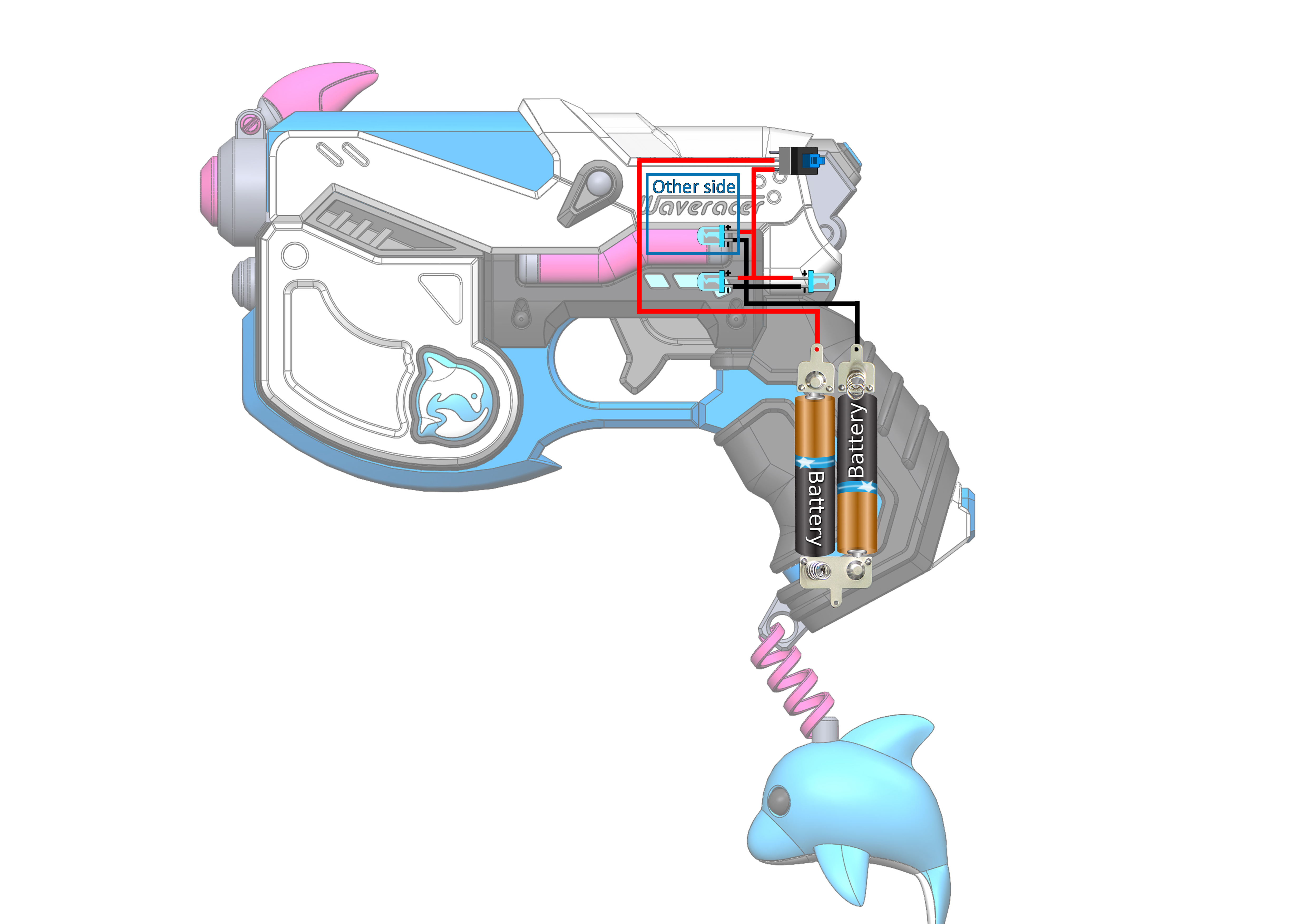 3D Printed DVa Gun Waveracer Skin - Overwatch - Printable model by MakerLab  | Pinshape