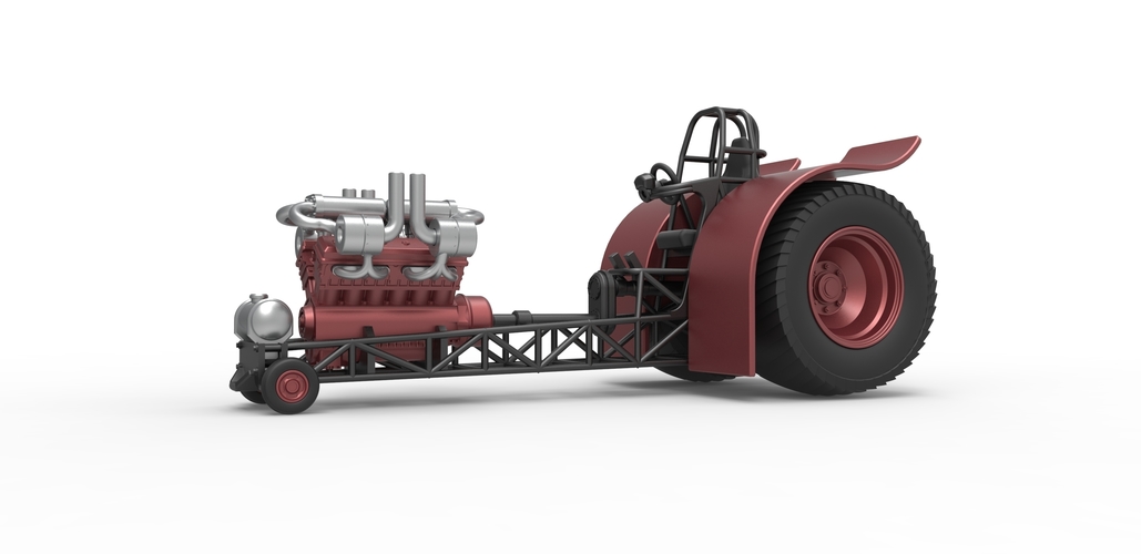 Pulling tractor with turbo engine V12 Version 2 Scale 1:25 3D Print 504871