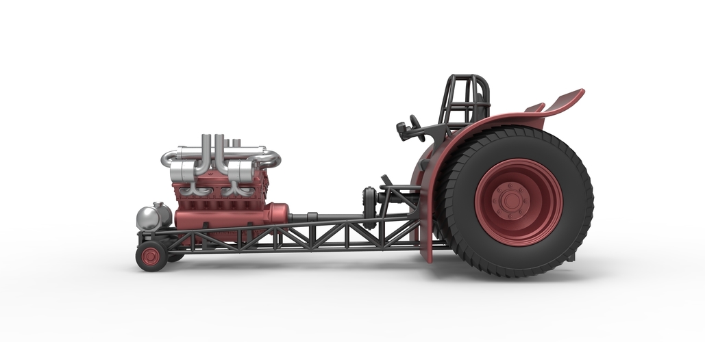 Pulling tractor with turbo engine V12 Version 2 Scale 1:25 3D Print 504877