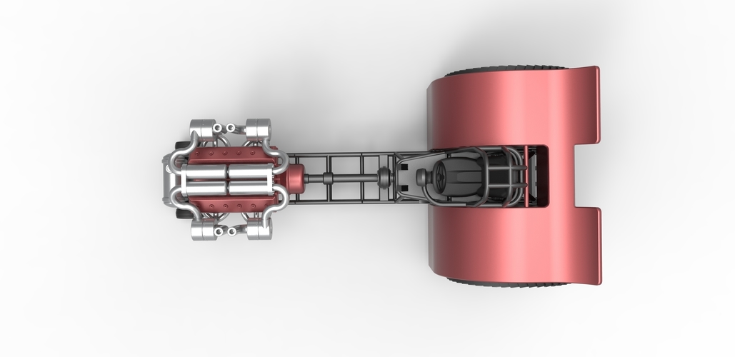 Pulling tractor with turbo engine V12 Version 2 Scale 1:25 3D Print 504879