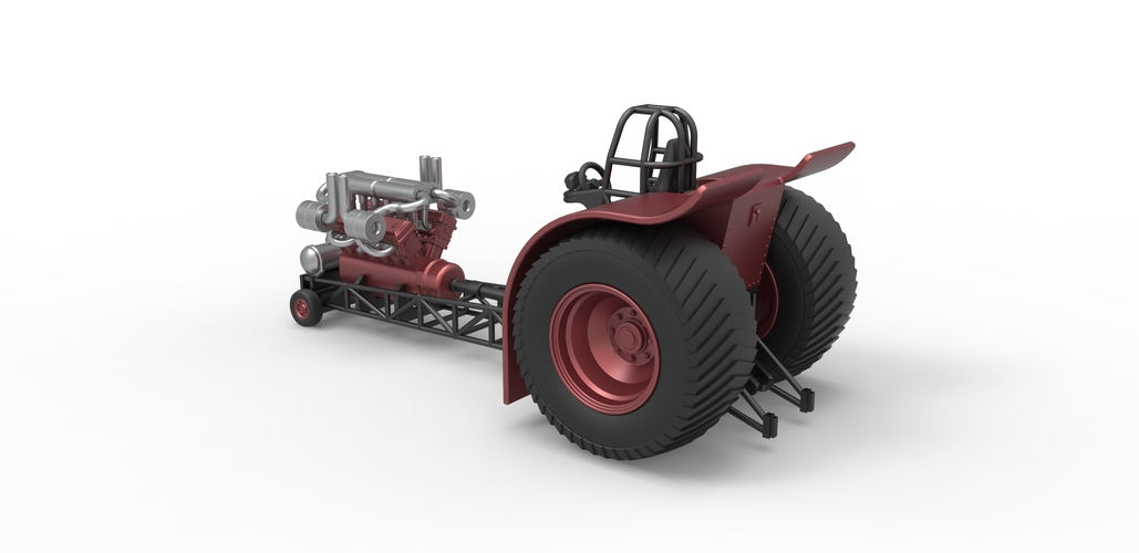 Pulling tractor with turbo engine V12 Version 2 Scale 1:25 3D Print 504880