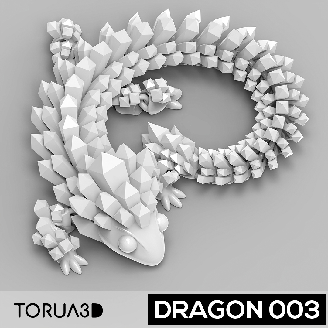 3D Printed Articulated Dragon 004 by Torua3D