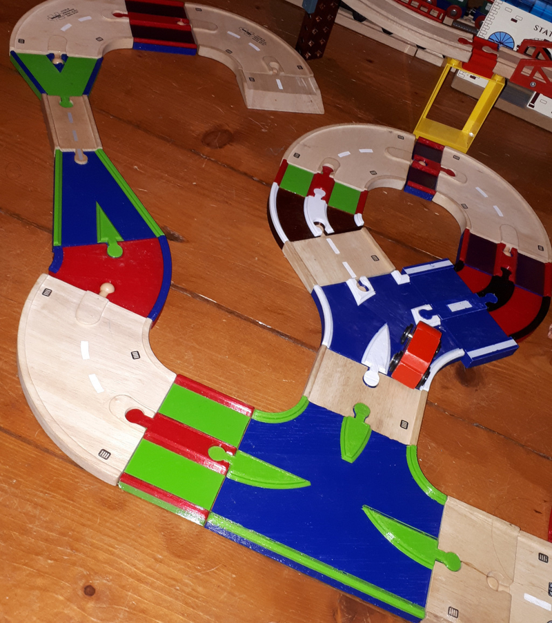 BigJigs wooden roadway half-curves and quarter- curves