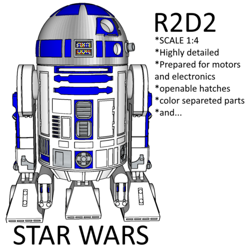 R2D2 from STAR WARS the one and only 3D Print 504979