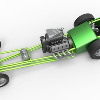 Diecast Front engine old school dragster with V8 Scale 1:25 - Thumbnail 3