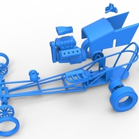 Diecast Front engine old school dragster with V8 Scale 1:25 - Thumbnail 17