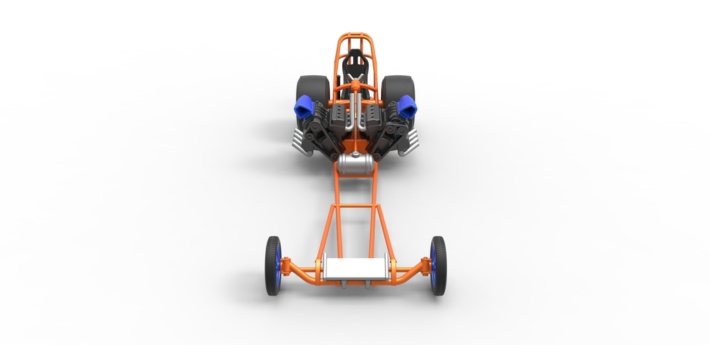 Front engine dragster with 2 V8 Version 2 Scale 1:25 3D Print 505157