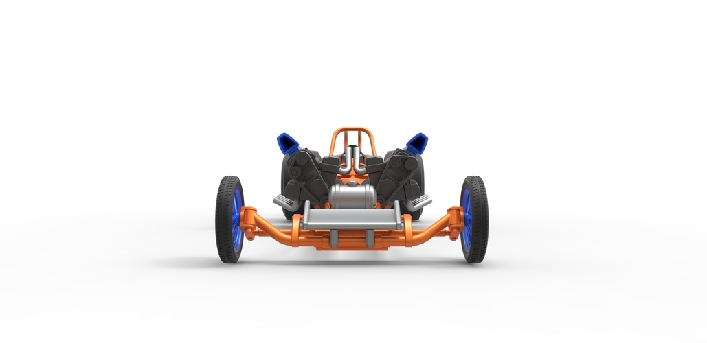 Front engine dragster with 2 V8 Version 2 Scale 1:25 3D Print 505158