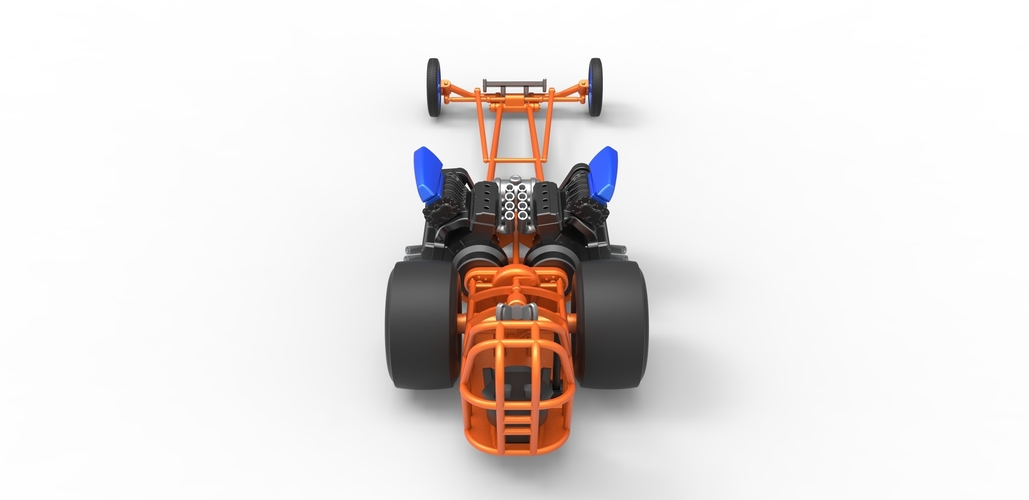 Front engine dragster with 2 V8 Version 2 Scale 1:25 3D Print 505164