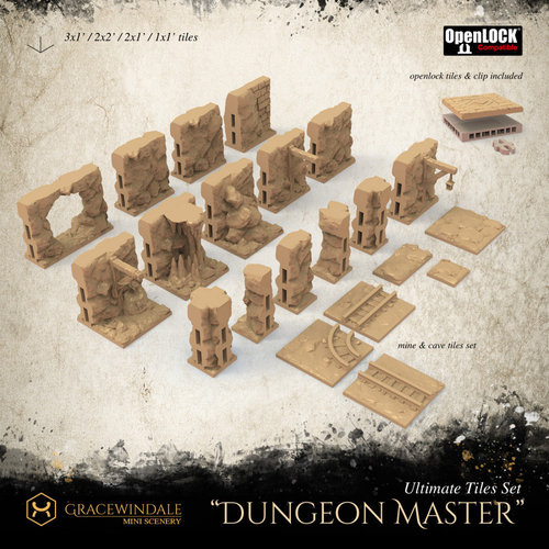 "Dungeon Master" Ultimate Tile Set 3D Print 505175