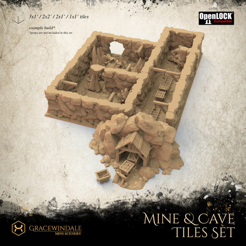 Mine & Cave Tiles Set 3D Print 505181