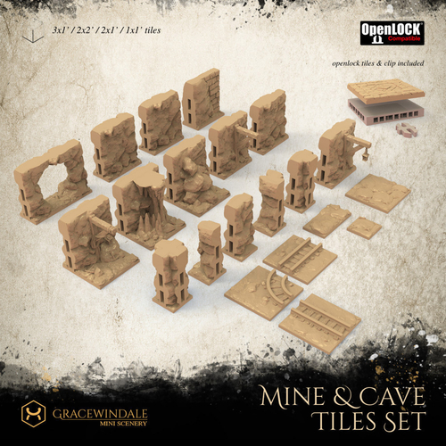 Mine & Cave Tiles Set 3D Print 505182