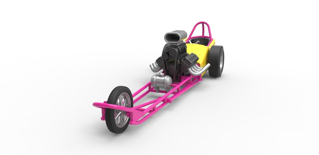 Front engine old school three wheeled dragster 1:25 3D Print 505226