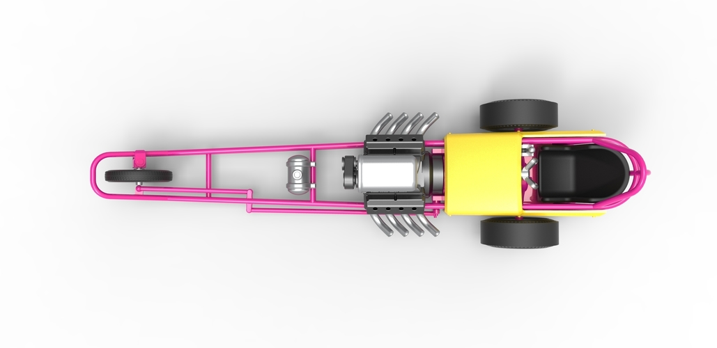 Front engine old school three wheeled dragster 1:25 3D Print 505232