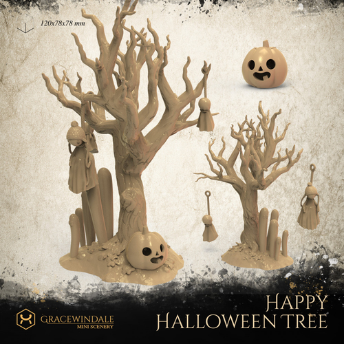 Happy Halloween Tree 3D Print 505339