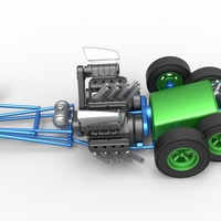 Front engine old school 6 wheeled dragster Scale 1:25 - Thumbnail 9