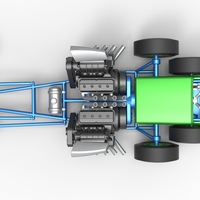 Front engine old school 6 wheeled dragster Scale 1:25 - Thumbnail 10