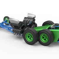 Front engine old school 6 wheeled dragster Scale 1:25 - Thumbnail 11