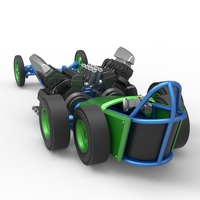 Front engine old school 6 wheeled dragster Scale 1:25 - Thumbnail 12