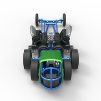 Front engine old school 6 wheeled dragster Scale 1:25 - Thumbnail 13