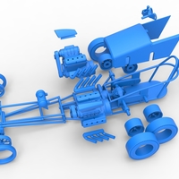 Front engine old school 6 wheeled dragster Scale 1:25 - Thumbnail 17