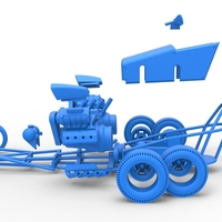 Front engine old school 6 wheeled dragster Scale 1:25 - Thumbnail 19