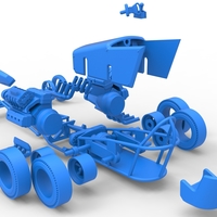 Front engine old school 6 wheeled dragster Scale 1:25 - Thumbnail 21