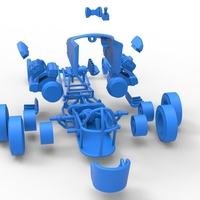 Front engine old school 6 wheeled dragster Scale 1:25 - Thumbnail 22