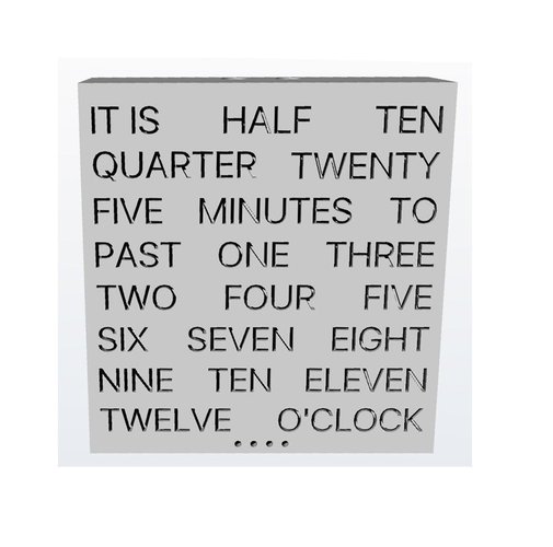 Word clock 3D Print 50573