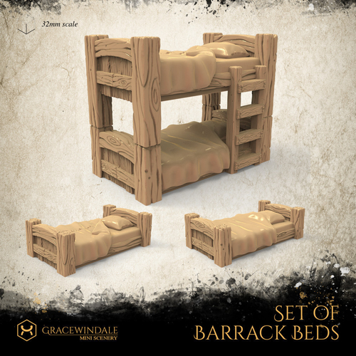 Set of Barracks Beds 3D Print 505765