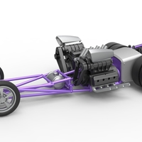 Front engine old school dragster with 2 V8 1:25 - Thumbnail 1