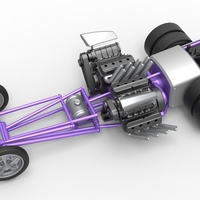 Front engine old school dragster with 2 V8 1:25 - Thumbnail 3
