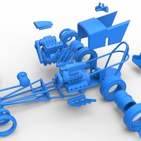 Front engine old school dragster with 2 V8 1:25 - Thumbnail 17