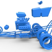 Front engine old school dragster with 2 V8 1:25 - Thumbnail 19