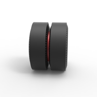 Double rear wheel of old school dragster Scale 1:25 - Thumbnail 3