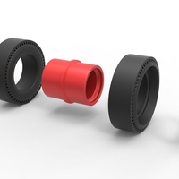 Double rear wheel of old school dragster Scale 1:25 - Thumbnail 9