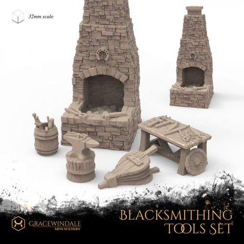 Blacksmith Tools Set 3D Print 505861