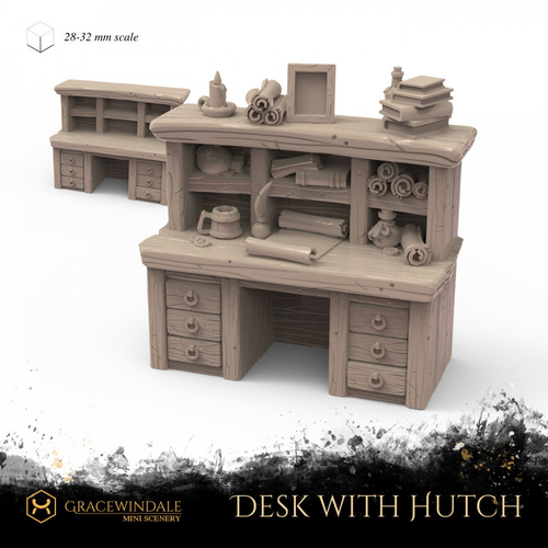 Desk with a hutch 3D Print 505875