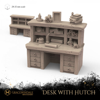 Small Desk with a hutch 3D Printing 505875