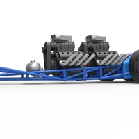 Front engine old school 6 wheeled dragster Version 2 Scale 1:25 - Thumbnail 2