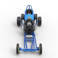 Front engine old school 6 wheeled dragster Version 2 Scale 1:25 - Thumbnail 6