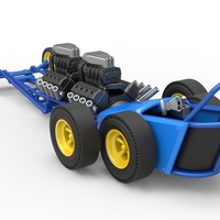 Front engine old school 6 wheeled dragster Version 2 Scale 1:25 - Thumbnail 12