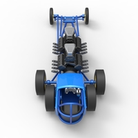 Front engine old school 6 wheeled dragster Version 2 Scale 1:25 - Thumbnail 13