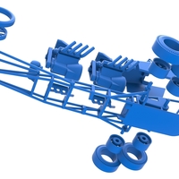 Front engine old school 6 wheeled dragster Version 2 Scale 1:25 - Thumbnail 16