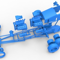 Front engine old school 6 wheeled dragster Version 2 Scale 1:25 - Thumbnail 17