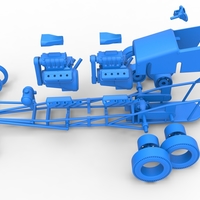 Front engine old school 6 wheeled dragster Version 2 Scale 1:25 - Thumbnail 20