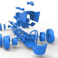 Front engine old school 6 wheeled dragster Version 2 Scale 1:25 - Thumbnail 22