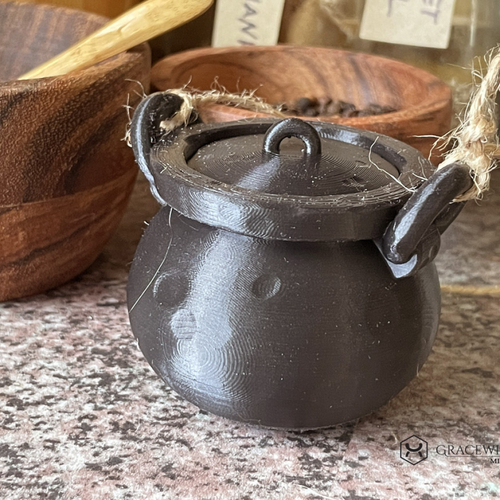 3D Printed Cauldron Spice Jar by Gracewindale Pinshape