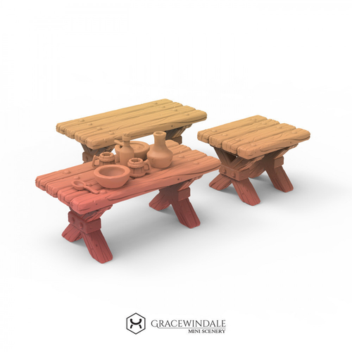 Tavern Furniture and Props Set 3D Print 506097