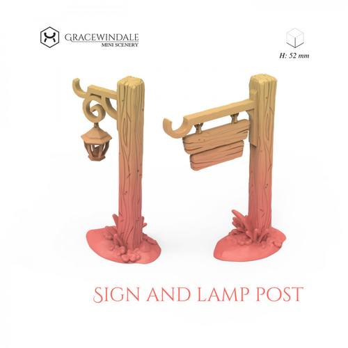 Lamp and Sign Post 3D Print 506193